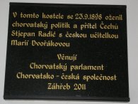 Pamětní deska z kostela sv.Norberta (Stjepan Radžič, autor: Tomáš*